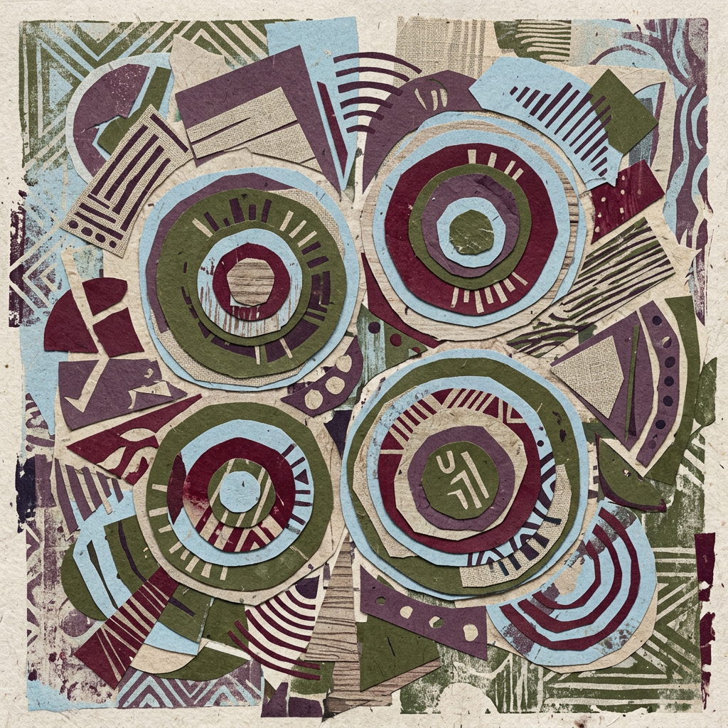 Abstract rhythmic artwork inspired by Latin percussion